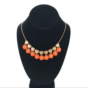 J. Crew Orange Crystal Bubble Necklace